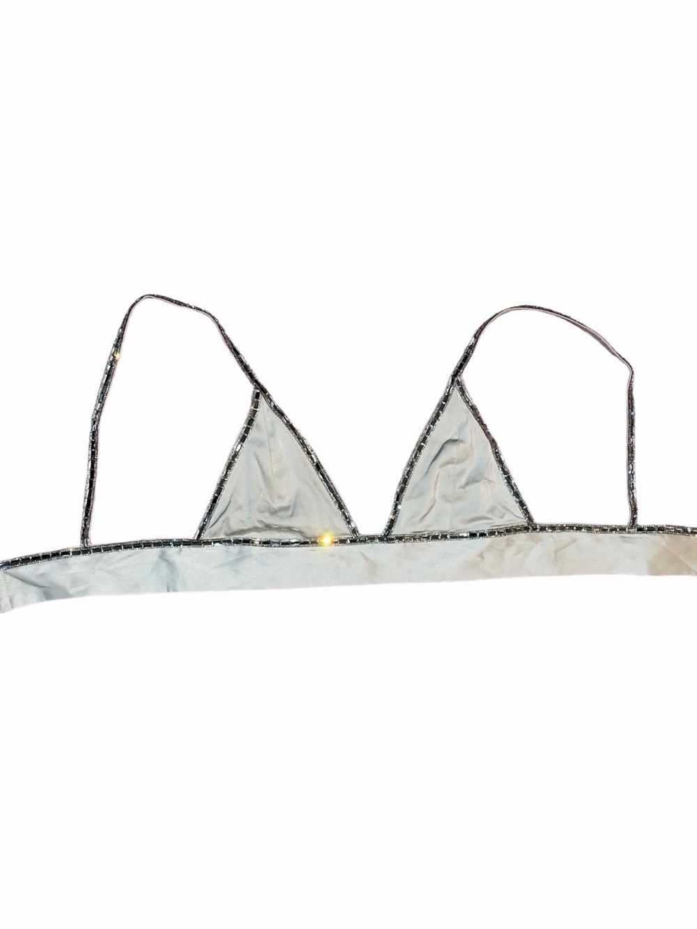 Zara Satin and Rhinestone Crop Top Bralette Club Rave